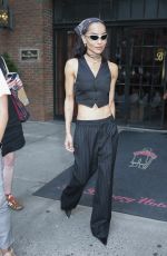 ZOE KRAVITZ Leaves Bowery Hotel in New York City 08/11/2025
