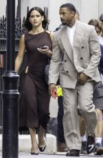 ADRIA ARJONA and Michael B. Jordan on the Set of The Thomas Crown Affair in London 09/03/2025