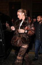 BELLA HADID Leaves Her Hotel in a Leathery Ensemble in Paris 09/29/2025