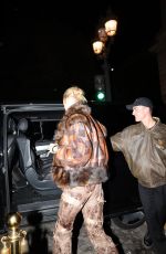 BELLA HADID Leaves Her Hotel in a Leathery Ensemble in Paris 09/29/2025