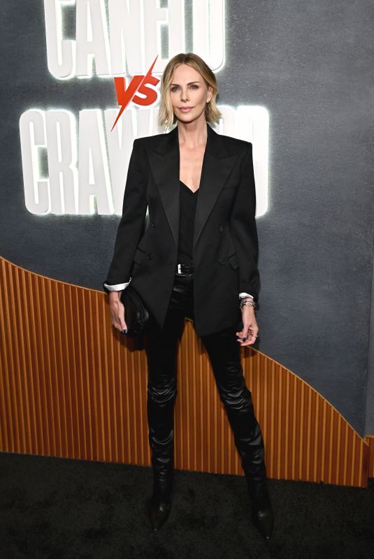 CHARLIZE THERON at Netflix’s Canelo v Crawford Fight Night at Allegiant Stadium in Las Vegas 09/13/2025