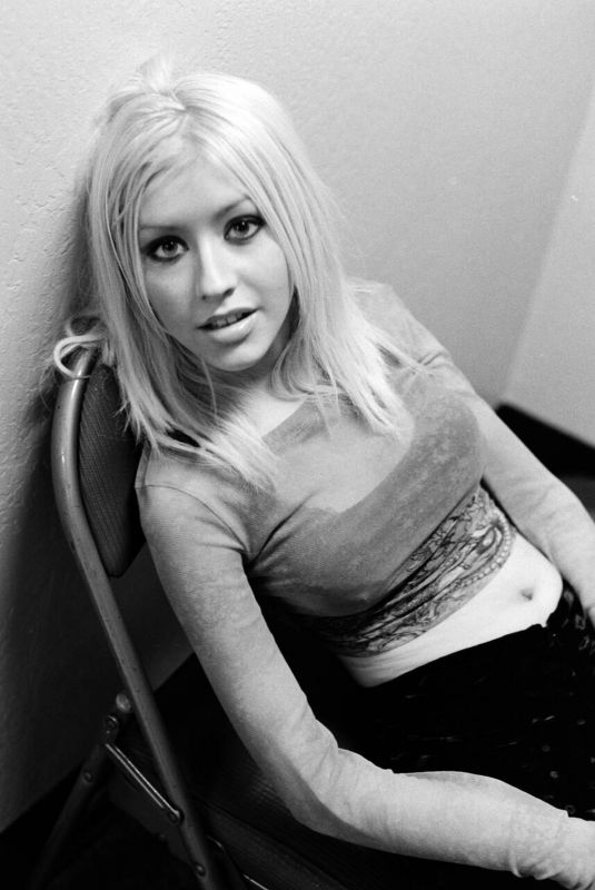 CHRISTINA AGUILERA at a Black and White Photoshoot 2001
