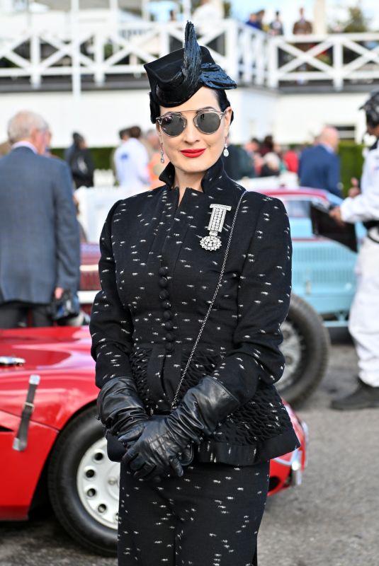 DITA VON TEESE at Goodwood Revival at Goodwood Motor Circuit in Chichester 09/12/2025