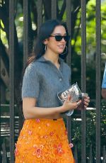DUA LIPA in a Gucci Floral Skirt Out in New York City 09/18/2025