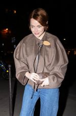 EMMA STONE Leaves Louis Vuitton Private Party at Caviar Kaspia in Paris 09/28/2025