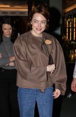 EMMA STONE Leaves Louis Vuitton Private Party at Caviar Kaspia in Paris 09/28/2025