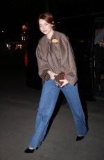 EMMA STONE Leaves Louis Vuitton Private Party at Caviar Kaspia in Paris 09/28/2025