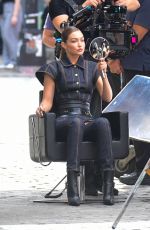 GIGI HADID on the Set of a Maybelline Commercial in SoHo in New York City 09/15/2025