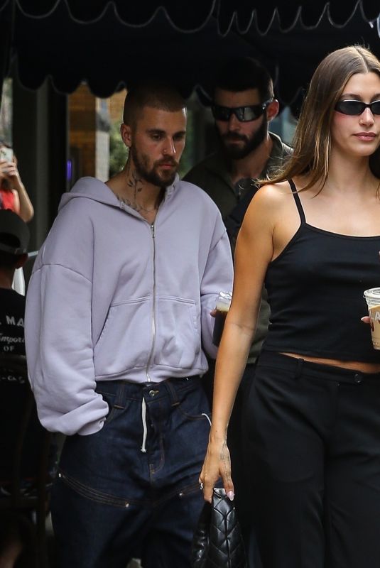 HAILEY and Justin Bieber Leaves Sadelle