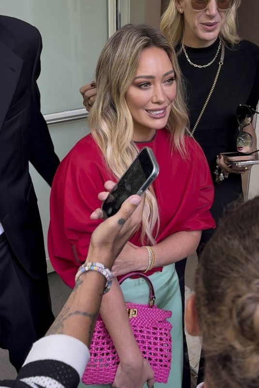 HILARY DUFF Leaves Fendi Show at MFW in Milan 09/24/2025