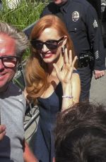 JESSICA CHASTAIN Greets Fans in Hollywood Ahead of Her Walk of Fame Ceremony 09/04/2025