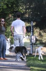 JOEY KING and Steven Piet Walks Their Dogs in Los Feliz 09/28/2025