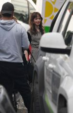 LILY COLLINS on the Set of Close Personal Friends in London 09/18/2025