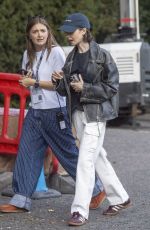 LILY COLLINS on the Set of Close Personal Friends in London 09/21/2025