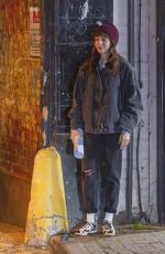 LILY COLLINS on the Set of Close Personal Friends in London 09/26/2025