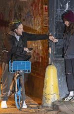 LILY COLLINS on the Set of Close Personal Friends in London 09/26/2025