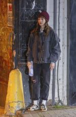 LILY COLLINS on the Set of Close Personal Friends in London 09/26/2025