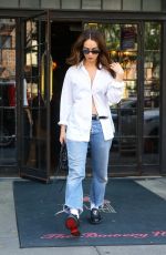 LILY JAMES Leaves Bowery Hotel in New York 09/19/2025