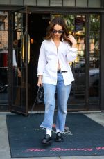 LILY JAMES Leaves Bowery Hotel in New York 09/19/2025