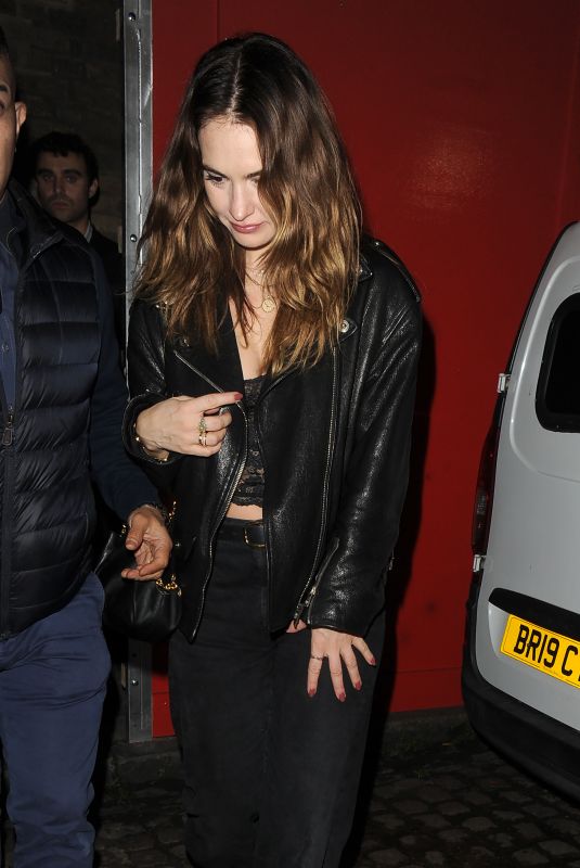 LILY JAMES Leaves Chiltern Firehouse in London 09/28/2025