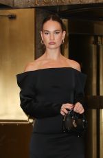 LILY JAMES Leaves Late Night with Seth Meyers in New York City 09/15/2025