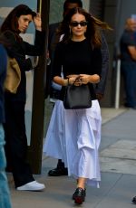 LILY JAMES Out During a Press Day in New York City 09/15/2025