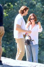 LILY JAMES Out for W walk at Central Park in New York City 09/19/2025
