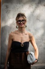 XENIA ADONTS Outside Prada Fashion Show at Milan Fashion Week 09/25/2025