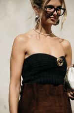 XENIA ADONTS Outside Prada Fashion Show at Milan Fashion Week 09/25/2025