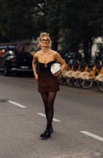 XENIA ADONTS Outside Prada Fashion Show at Milan Fashion Week 09/25/2025