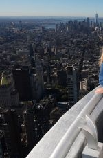ALYSON and AJ MICHALKA Visit Empire State Building in New York City 10/17/2025