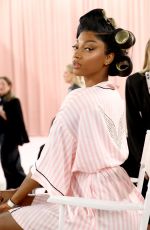 ANGEL REESE in the Backstage at Victoria’s Secret Fashion Show 2025 in New York City 10/15/2025