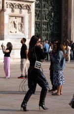 ANNE HATHAWAY on the Set of The Devil Wears Prada 2 at Piazza Duomo in Milan 10/10/2025