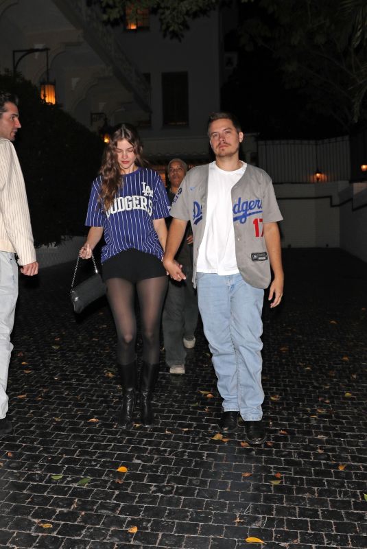 BARBARA PALVIN and Dylan Sprouse Leaves Chateau Marmont in Los Angeles 10/28/2025