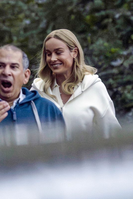 BRIE LARSON on the Set of Close Personal Friends in London 10/07/2025