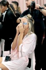 CANDICE SWANEPOEL in the Backstage at Victoria