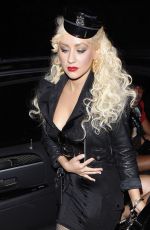 CHRISTINA AGUILERA Arrives at a Halloween Party 10/31/2010