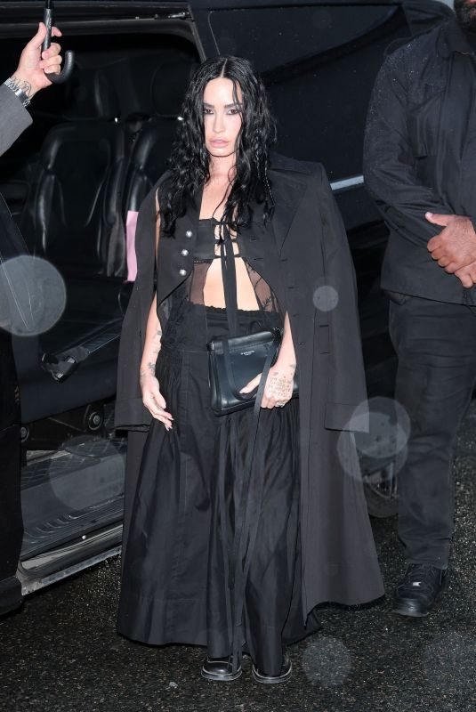 DEMI LOVATO Arrives at Ann Demeulemeester Show at Paris Fashion Week 10/04/2025