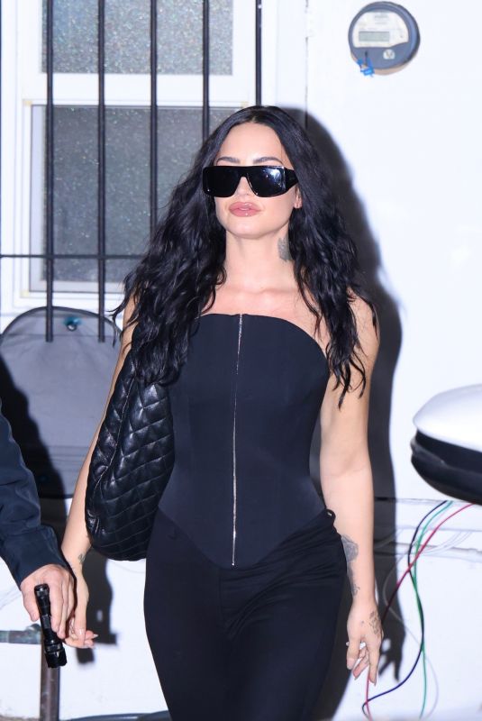 DEMI LOVATO Arrives at Her It’s Not That Deep Listening Party in Studio City 10/23/2025