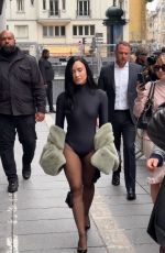 DEMI LOVATO in a Black Bodysuit Out in Paris 10/06/2025