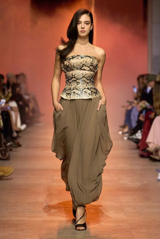 DEVA CASSEL Walks Runway at Elie Saab Womenswear Spring/Summer 2026 Show at Paris Fashion Week, October 2025