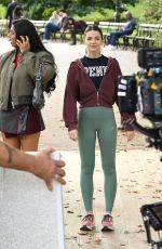 ELLA HUNT on the Set of Not Suitable for Work at Central Park in New York City 09/29/2025