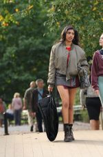 ELLA HUNT on the Set of Not Suitable for Work at Central Park in New York City 09/29/2025