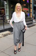 ELLE FANNING Arrives at a Brunch with Her Production Team at Sadelle