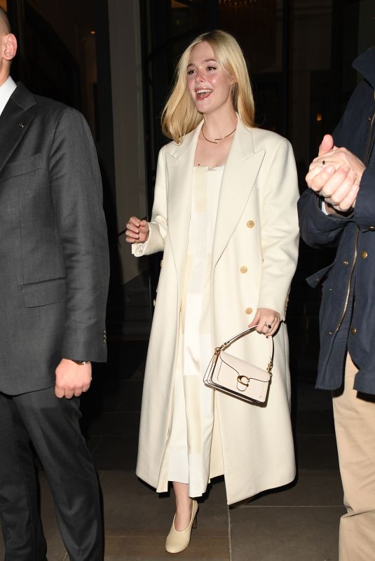 ELLE FANNING Leaves Her Hotel in London 10/28/2025
