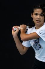 EMMA RADUCANU at Practice Session Ahead of the Australian Open in Melbourne 01/14/2022