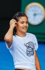 EMMA RADUCANU at Practice Session Ahead of the Australian Open in Melbourne 01/14/2022