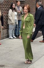EMMA STONE Arrives at Late Show With Stephen Colbert in New York City 10/22/2025
