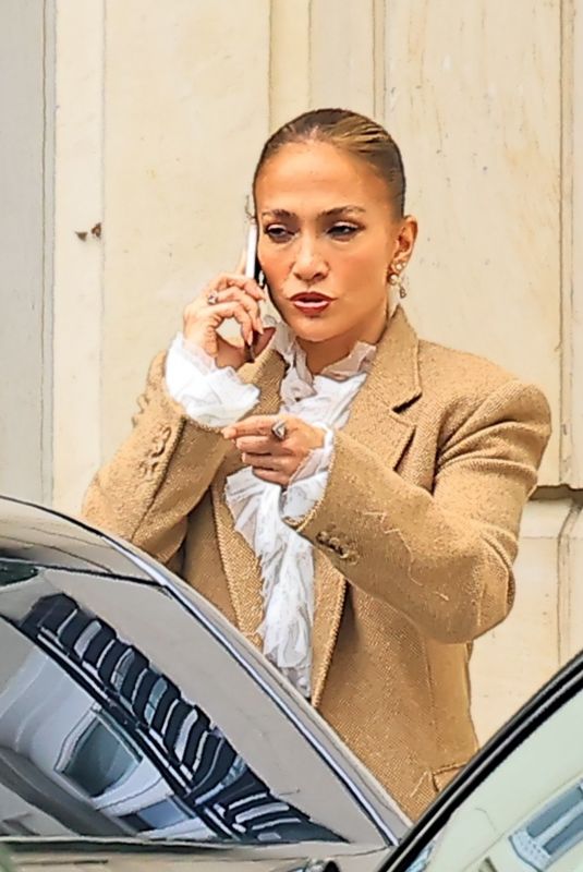 JENNIFER LOPEZ Leaves Peninsula Hotel in Beverly Hills 10/26/2025