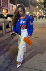 JORDYN WOODS Arrives at MSG to Watch Knicks Play in New York 10/22/2025